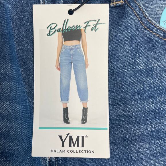 YMI Dream Collection Womens Jeans Junior Size 7 Loose Balloon Fit Medium Wash - Picture 3 of 11